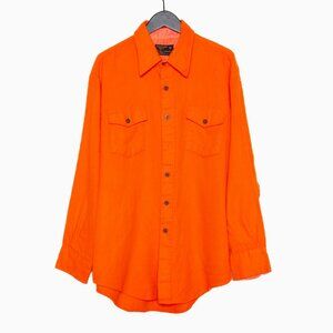 Vintage Kmart Sportsman Neon Orange Button Down Flannel Shirt - L/XL